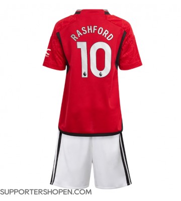 Manchester United Marcus Rashford #10 Hemmatröja Barn 2023-24 Kortärmad (+ korta byxor)